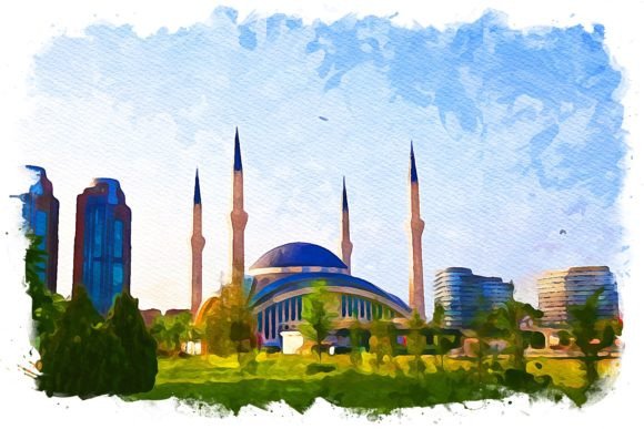 Ankara Turkey Exquisite Watercolor Illustrations for Branding and Digital Design
