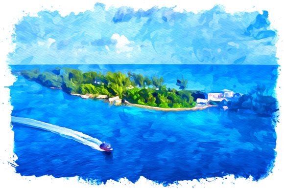 Bahamas Caribbean Watercolor Illustrations for Blog & Editorial Design