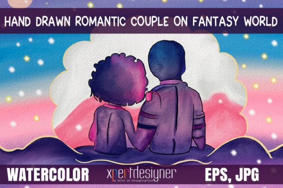 Charming Romance: A Crafter’s Take on the Romantic Couple on Fantasy Watercolor Illustration