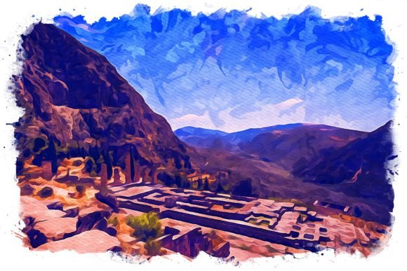 Delphi Greece Exquisite Watercolor Illustrations for Digital Sellers