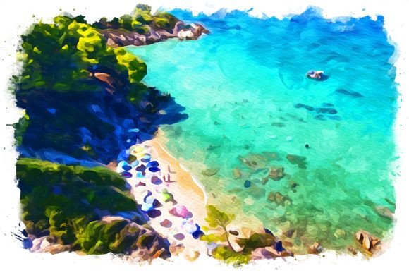 Halkidiki Greece Exquisite Watercolor Illustrations for Modern Branding