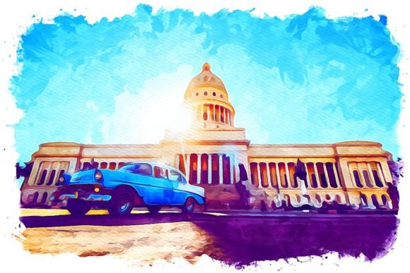 Havana Caribbean Watercolor Illustrations for Branding & Design Projects