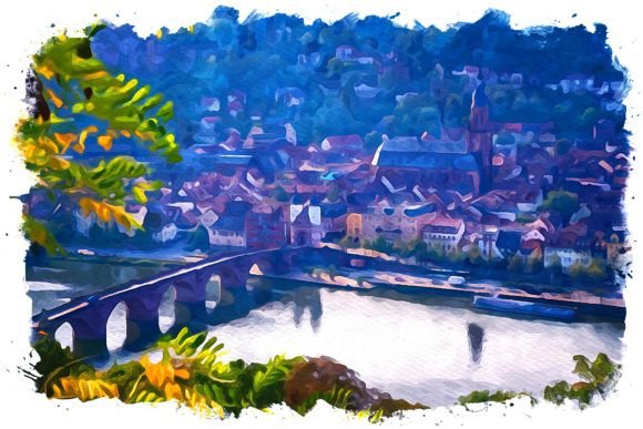 Heidelberg Europe Watercolor Illustrations for Digital Sellers