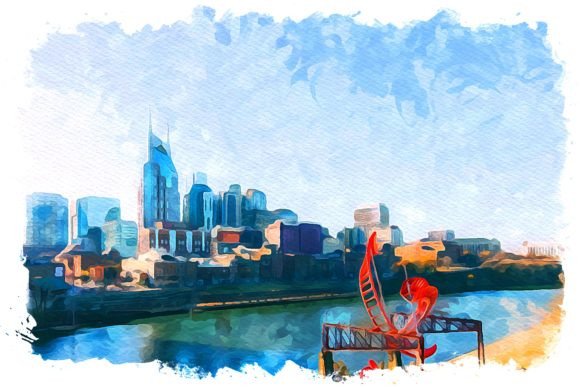 Nashville U.S.A. Watercolor: A Fresh Illustration for Local Brand Identity