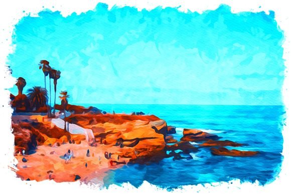 San Diego U.S.A. Watercolor Illustrations for Crafting & Handmade Business Use